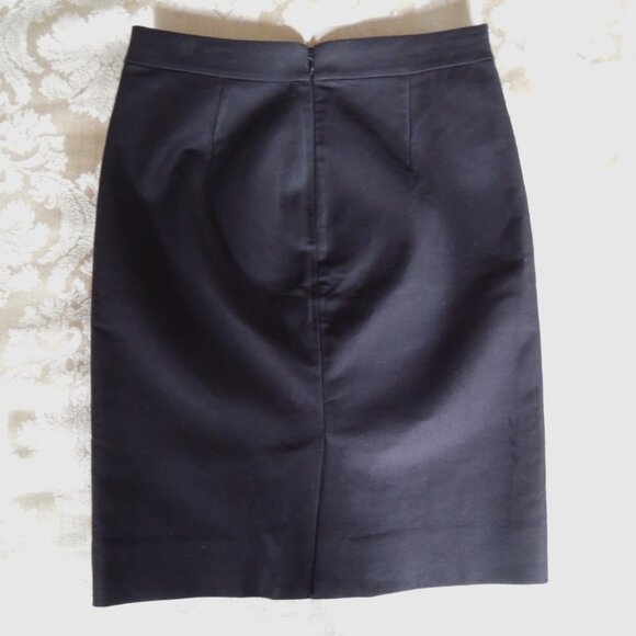 J. Crew Black No. 2 Pencil Skirt Stretch Cotton 4 (Fits M/S) - Picture 4 of 10